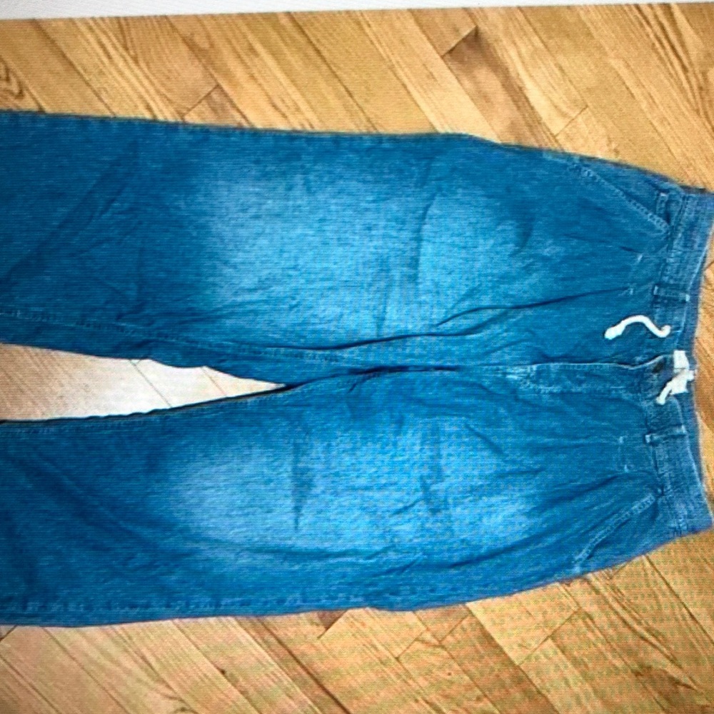 We the Free Button Fly Elastic waist Drawstring wide leg jeans
